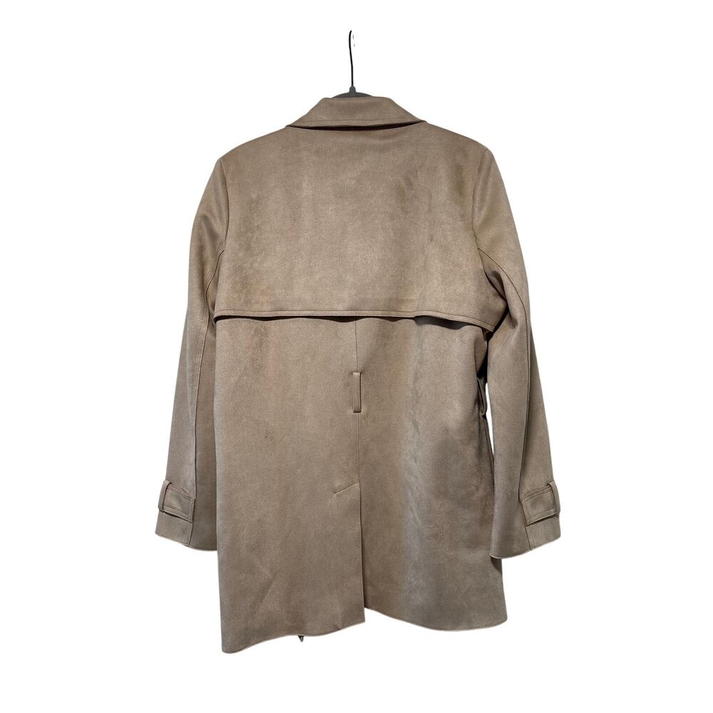Bailey 44 Women's Taupe Faux Suede Double Breasted Trench Coat M - Picture 9 of 9